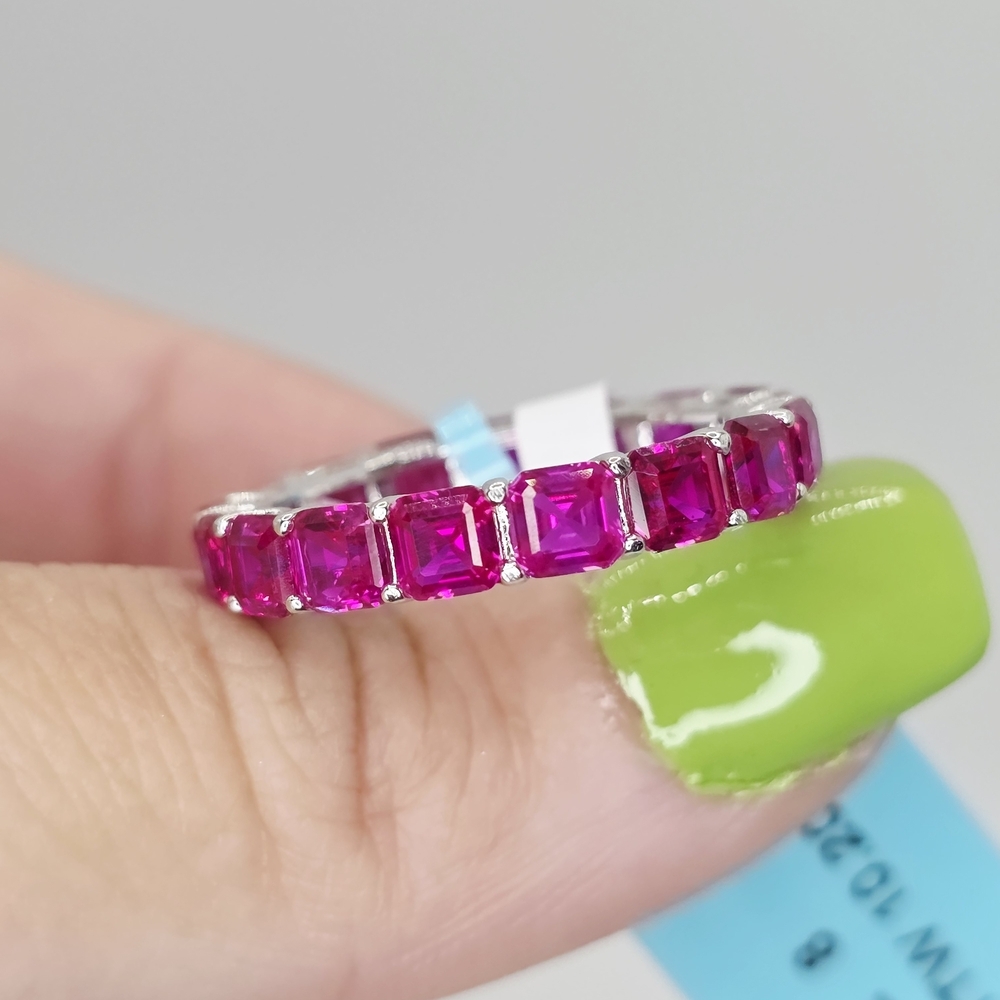 10.20cttw Ruby Red Corundum Silver S925 Ring